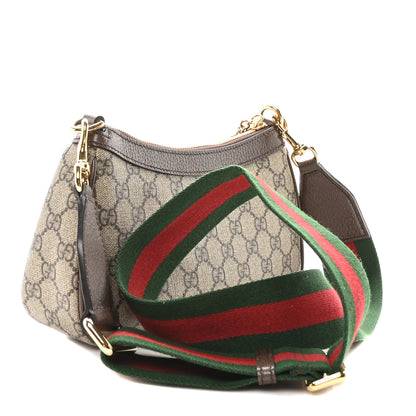 Gucci GG Supreme Monogram Textured Dollar Calfskin Web Small Ophidia GG Handbag Beige Ebony New Acero 2 of 10