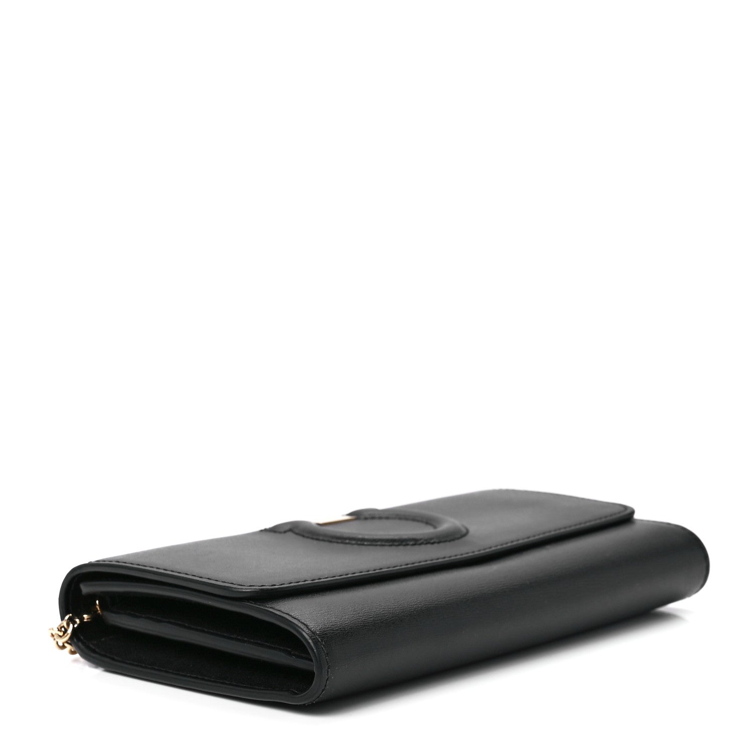 Salvatore Ferragamo Calfskin City Wallet On Chain Black Lipstick 4 of 11