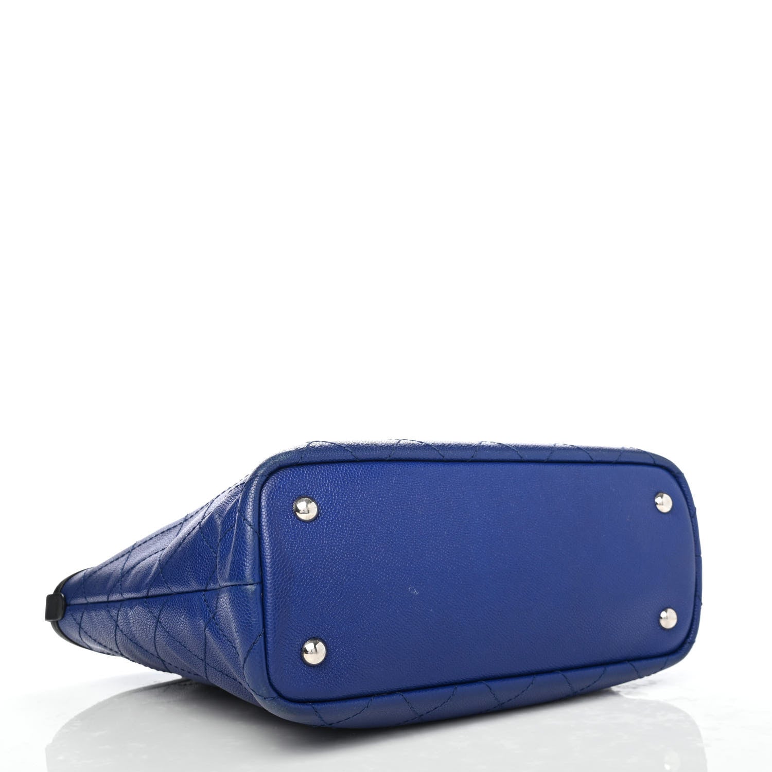 Chanel Grained Calfskin Shopping Fever Tote Blue 3 of 4