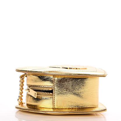 Saint Laurent Metallic Calfskin Matelasse Chevron Monogram Small Love Heart Chain Bag Gold 4 of 7