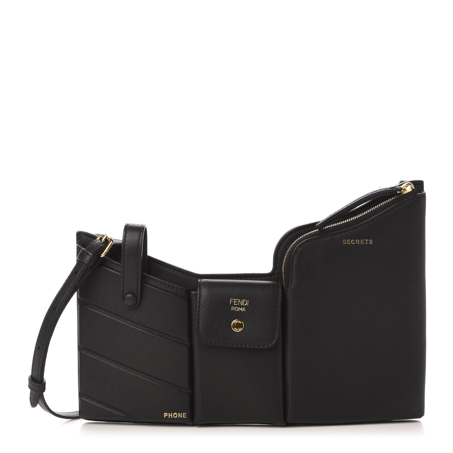 Vitello Grace 3 Pocket Mini Crossbody Bag Matte Black