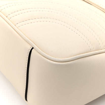 Gucci Calfskin Matelasse Medium GG Marmont Shoulder Bag White 17 of 19