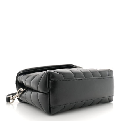 Saint Laurent Calfskin Y Quilted Monogram Toy Loulou Crossbody Bag Black 4 of 12