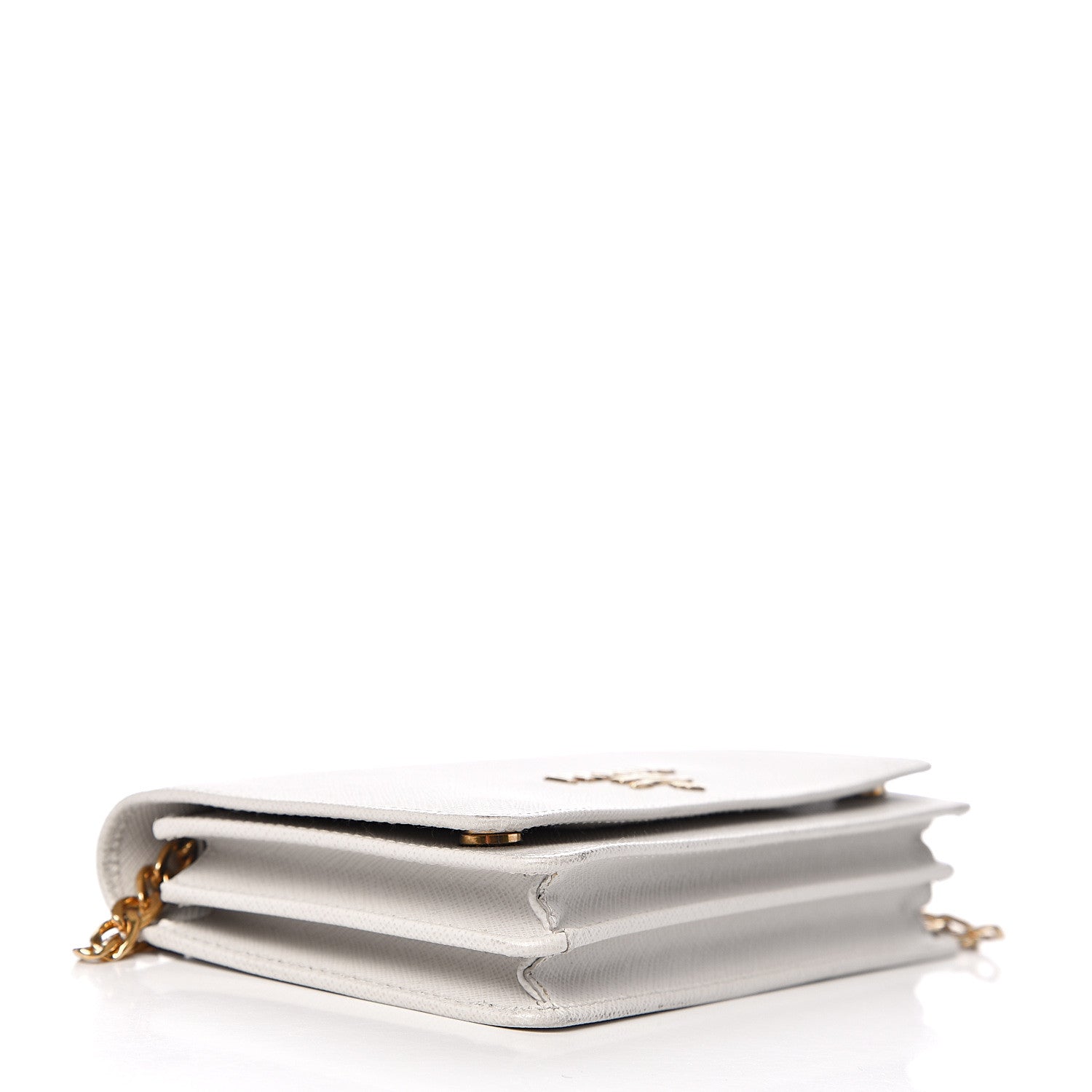 Prada Saffiano Lux Chain Wallet White 3 of 11