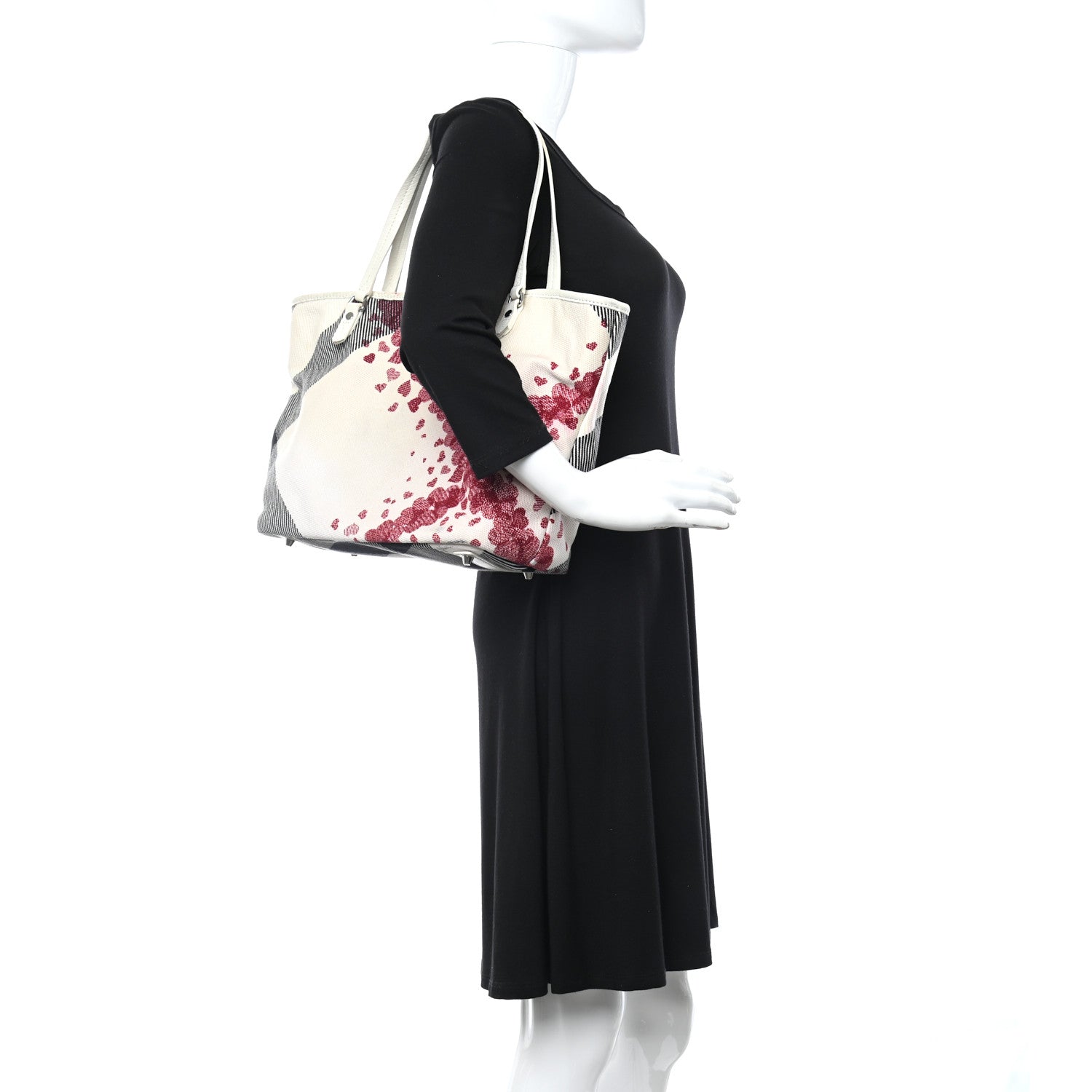 Burberry Canvas Confetti Heart Medium Cantley Tote White 2 of 20