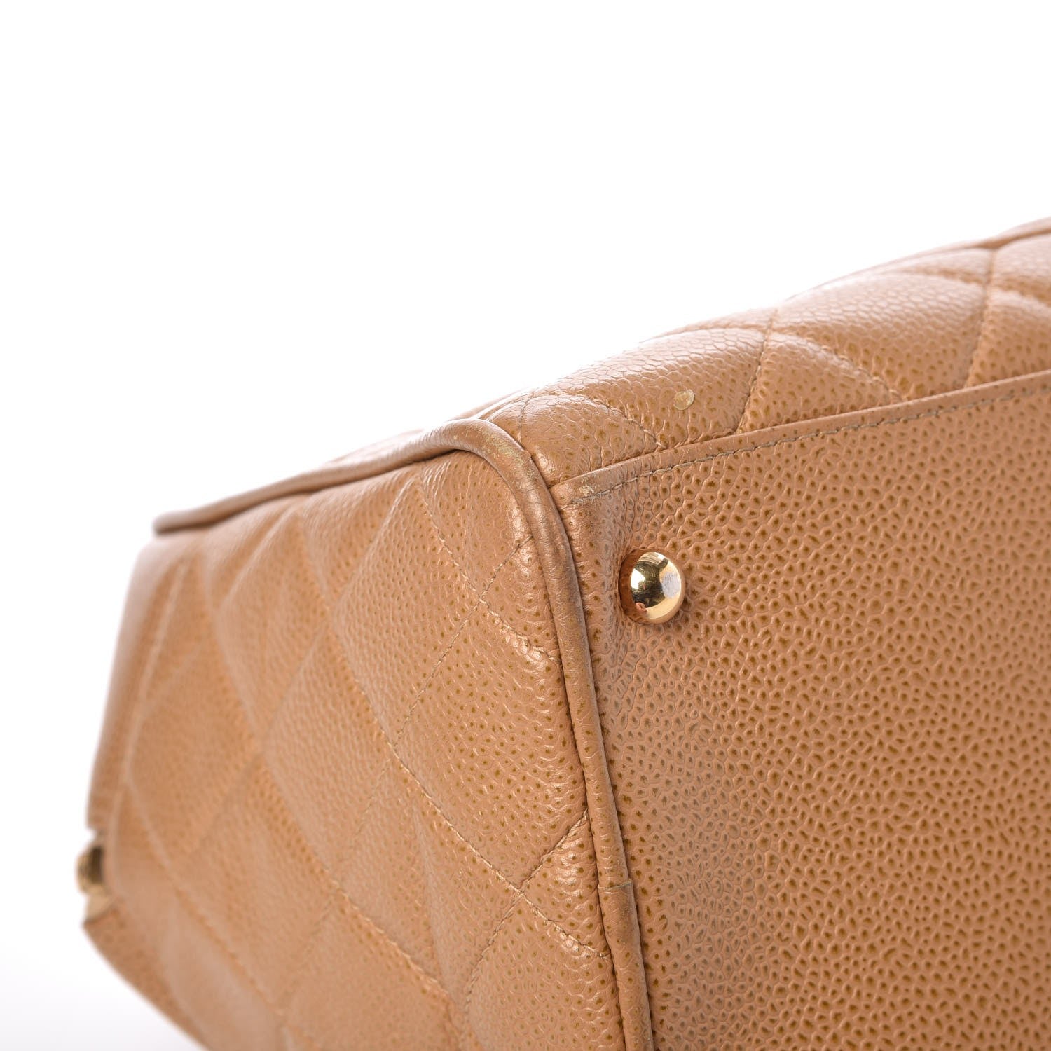 Chanel Caviar Quilted Large Bowler Bag Beige 11 of 15