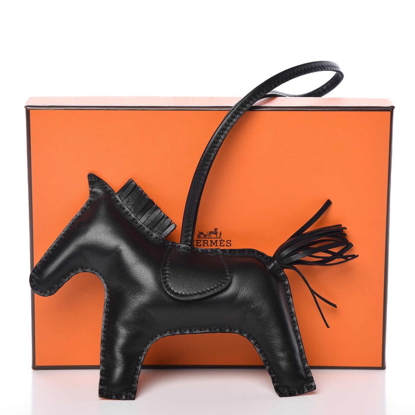 Milo Lambskin Grigri Rodeo Horse Bag Charm GM So Black