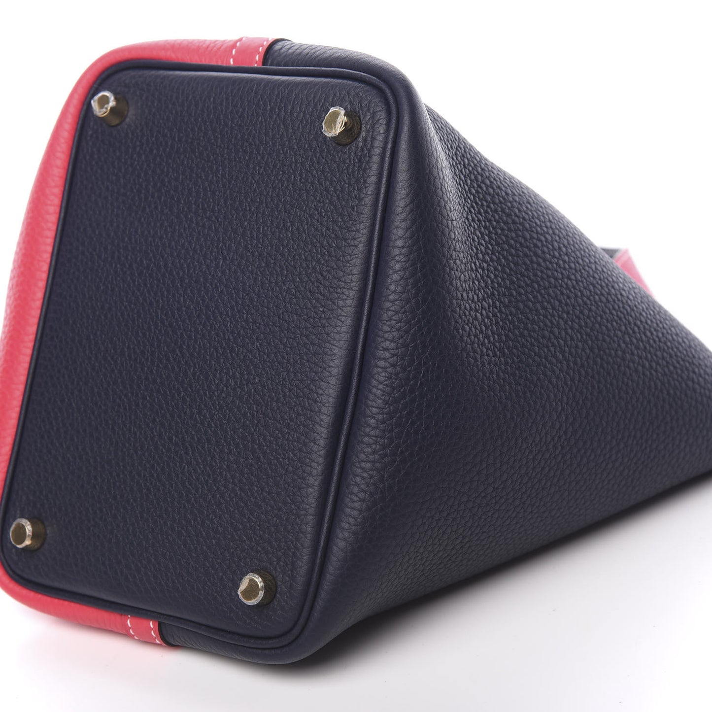 Taurillon Clemence Casaque Picotin Lock 18 PM Rose Extreme Bleu Nuit