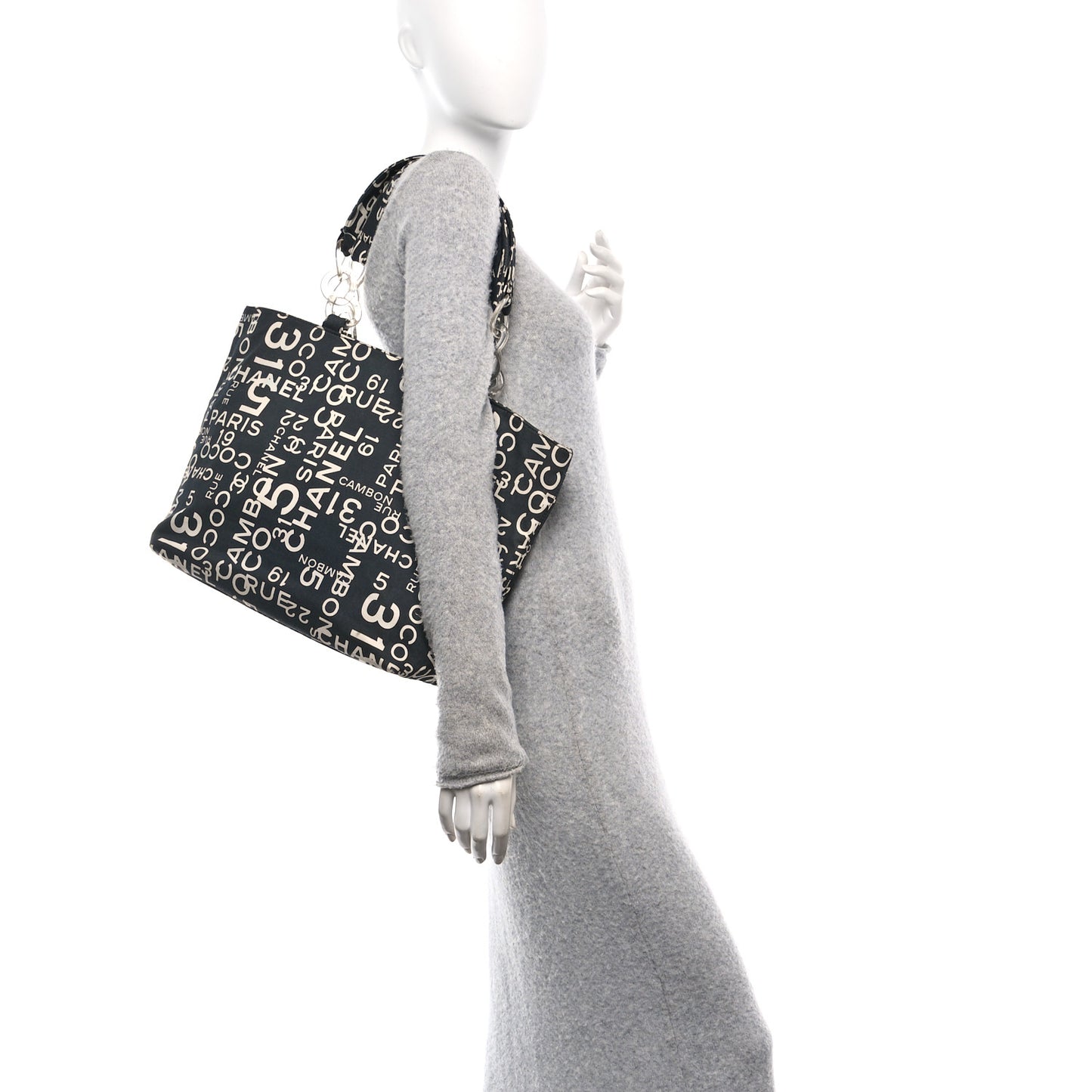 Canvas 31 Rue Cambon Beach Tote Black