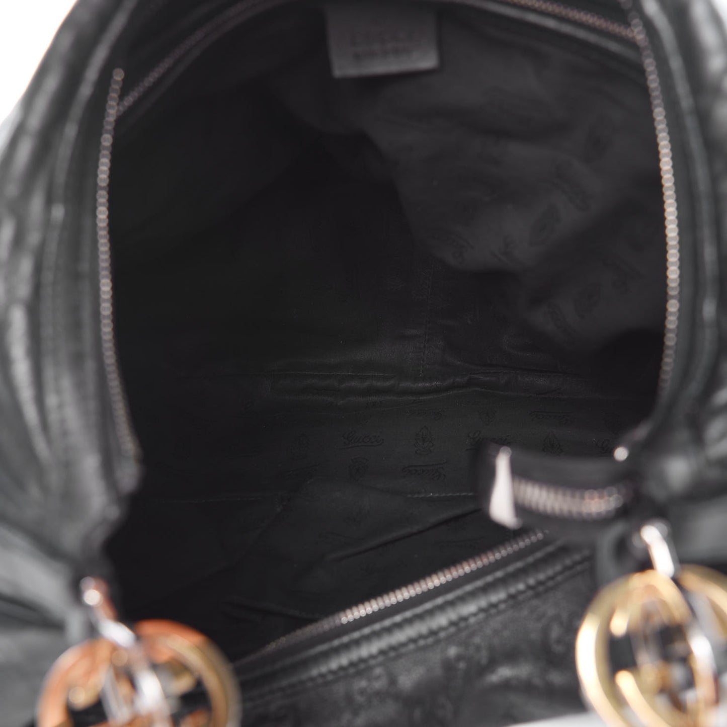 Guccissima Large GG Twins Hobo Black