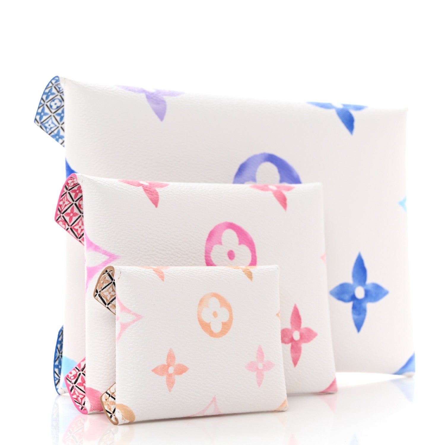 Louis Vuitton Monogram Giant By The Pool Kirigami Pochette Set Blue Rose Beige 3 of 11