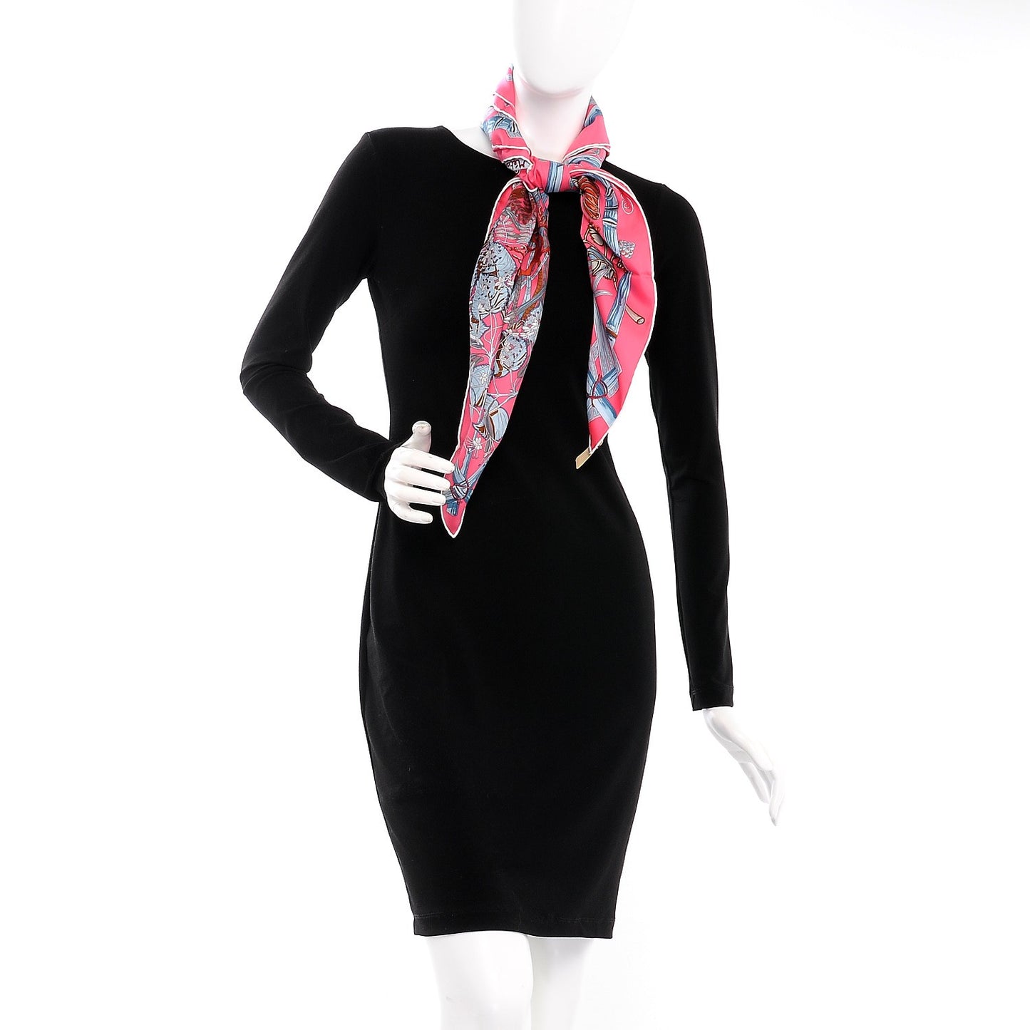 Silk Mythes et Metamorphoses Scarf 90 Rose Vif Bleu Beige Rose