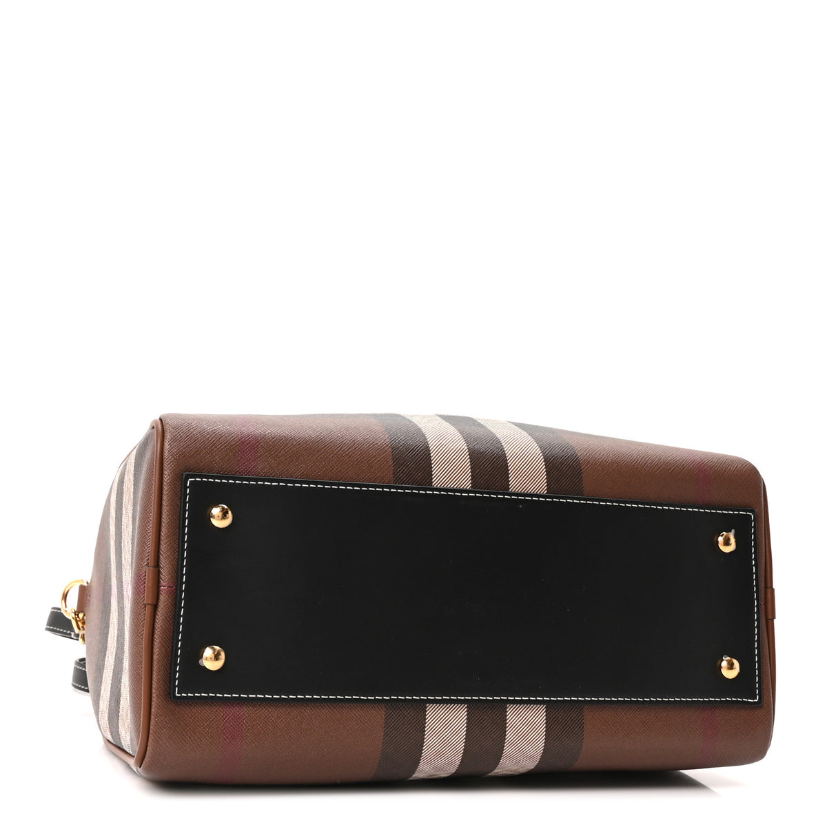 Burberry E-canvas Check Bowling Bag Dark Birch Brown 3 of 8