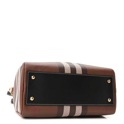 Burberry E-canvas Check Bowling Bag Dark Birch Brown 3 of 8