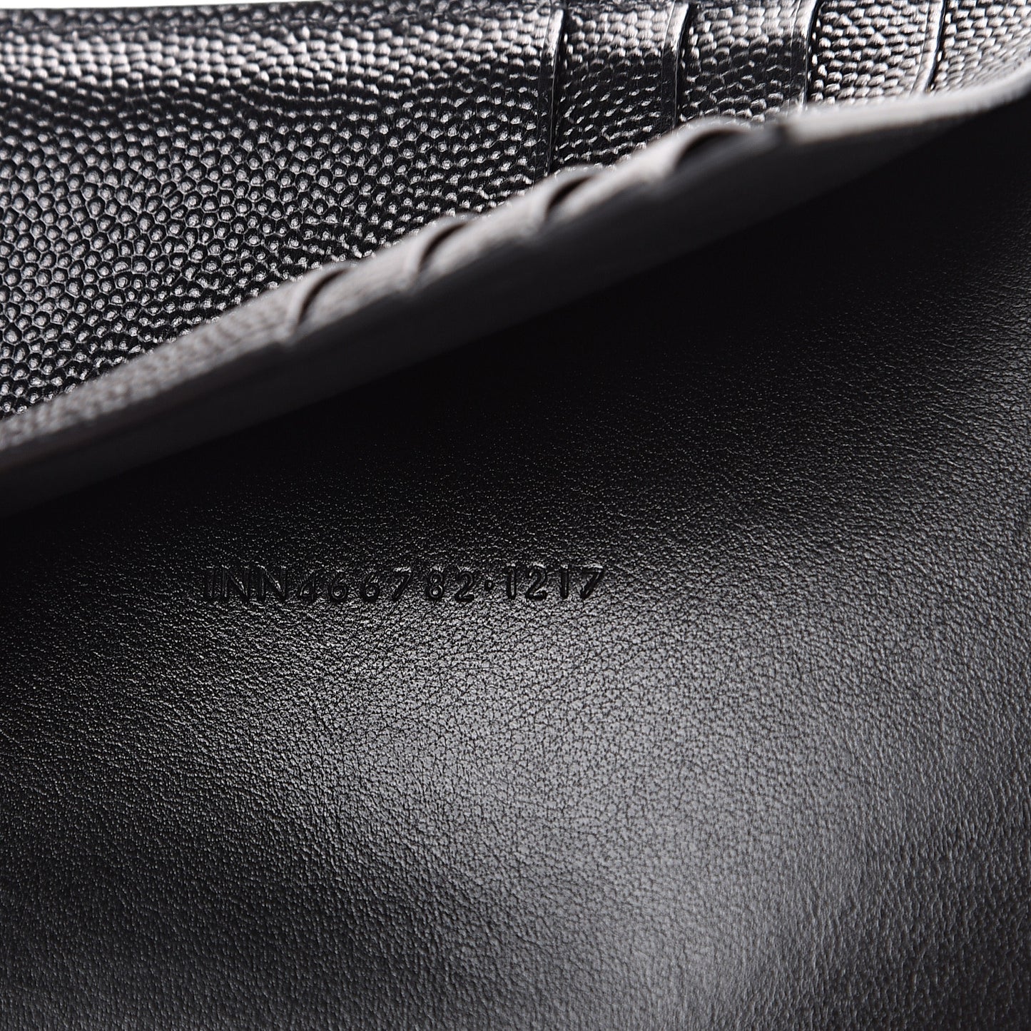 Grain De Poudre Matelasse Chevron Small Monogram Passport Case Black