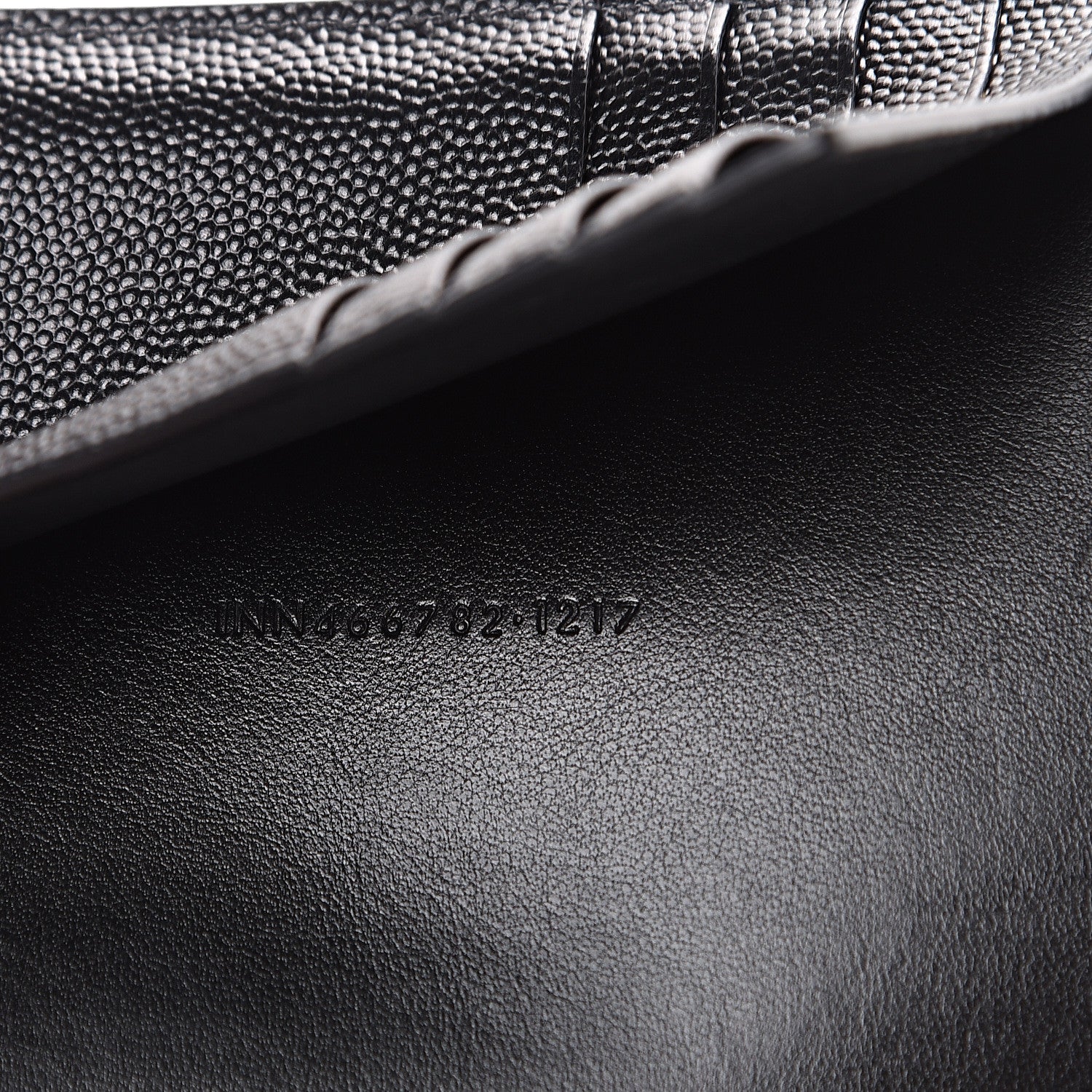Saint Laurent Grain De Poudre Matelasse Chevron Small Monogram Passport Case Black 6 of 8