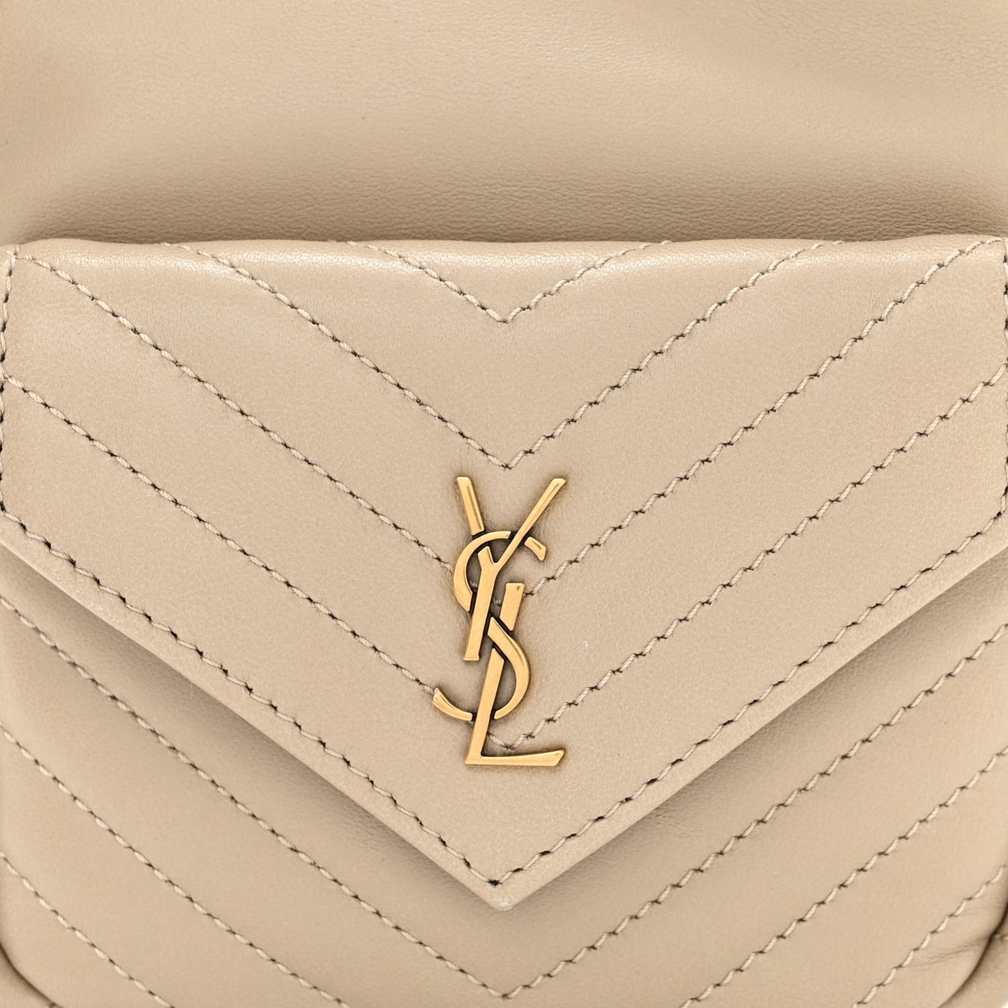 Lambskin Matelasse Monogram Joe Nano Bucket Bag Beige