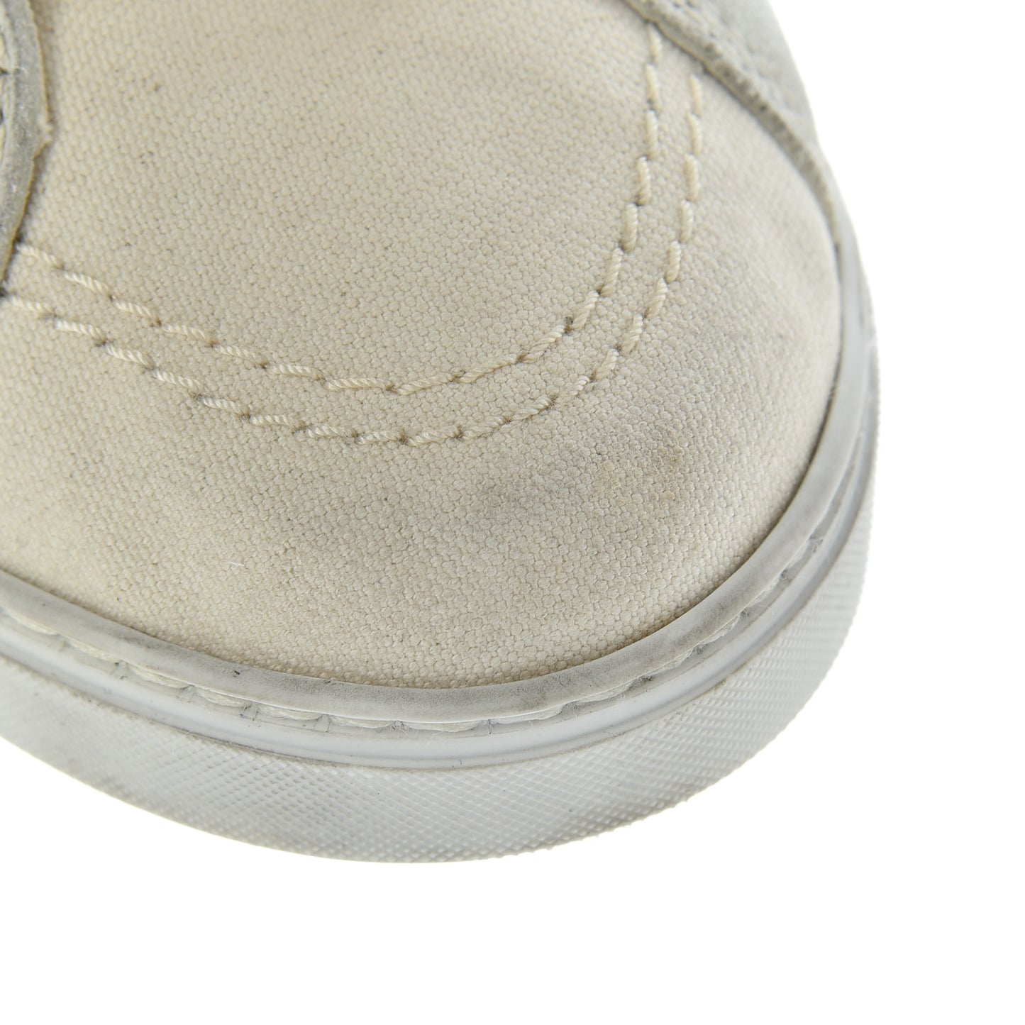 Distressed Canvas Smoking Forever High Top Sneakers 40.5 Milk Panna