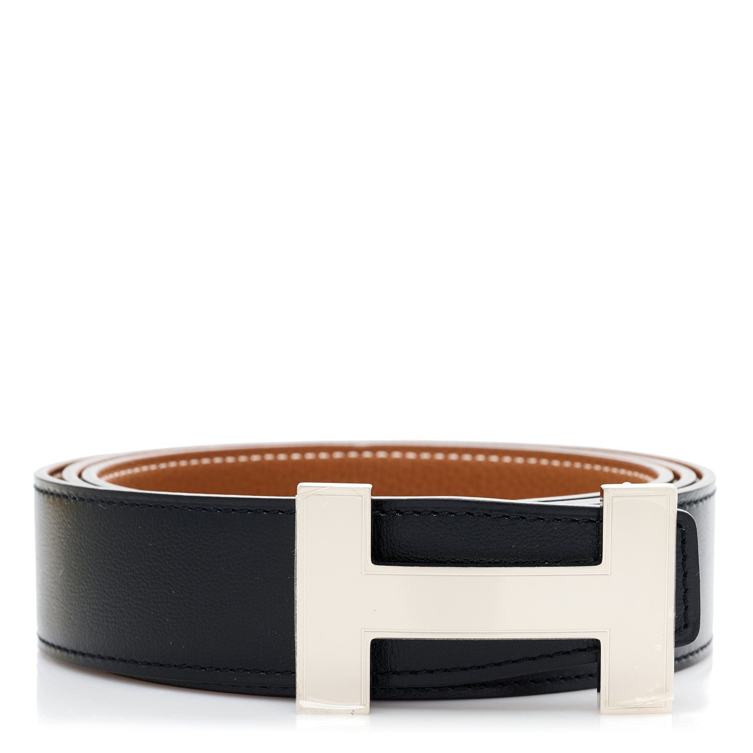 Hermes Box Togo 32mm H Belt 95 Black Gold 1 of 5