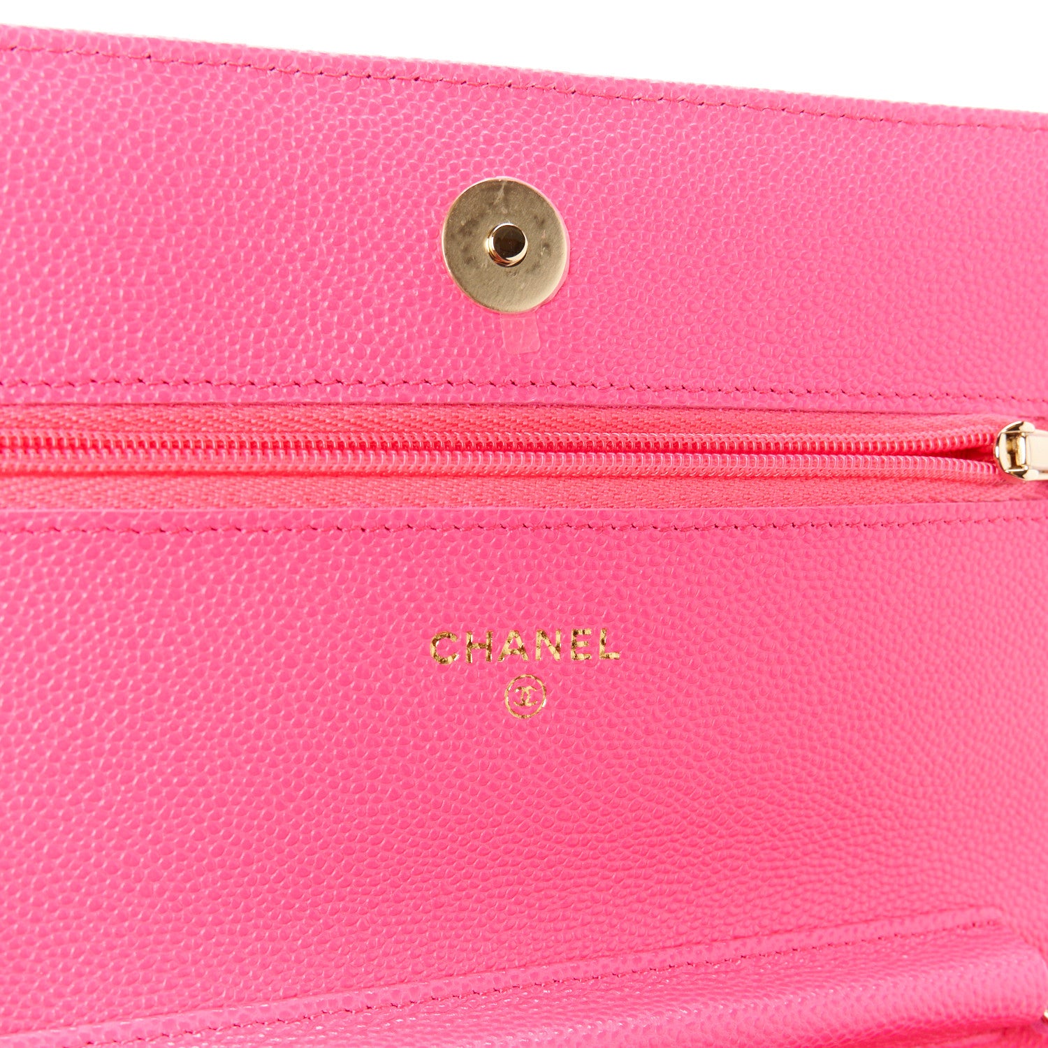 Chanel Caviar Quilted Wallet on Chain WOC Fuchsia 6 of 12