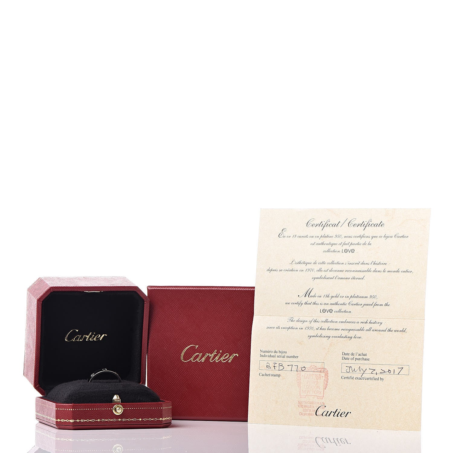 Cartier 18K White Gold Diamond 4mm LOVE Wedding Band Ring 61 9.5 5 of 5