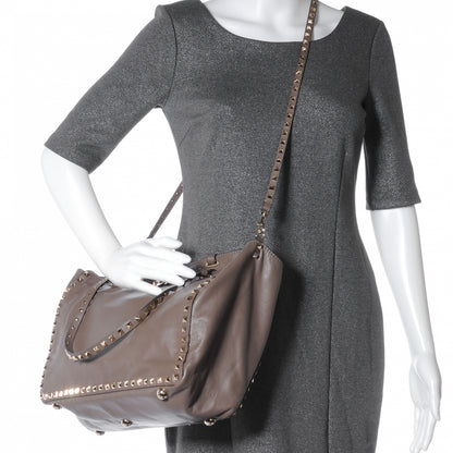 Valentino Garavani Vitello Medium Rockstud Tote Brun 2 of 8
