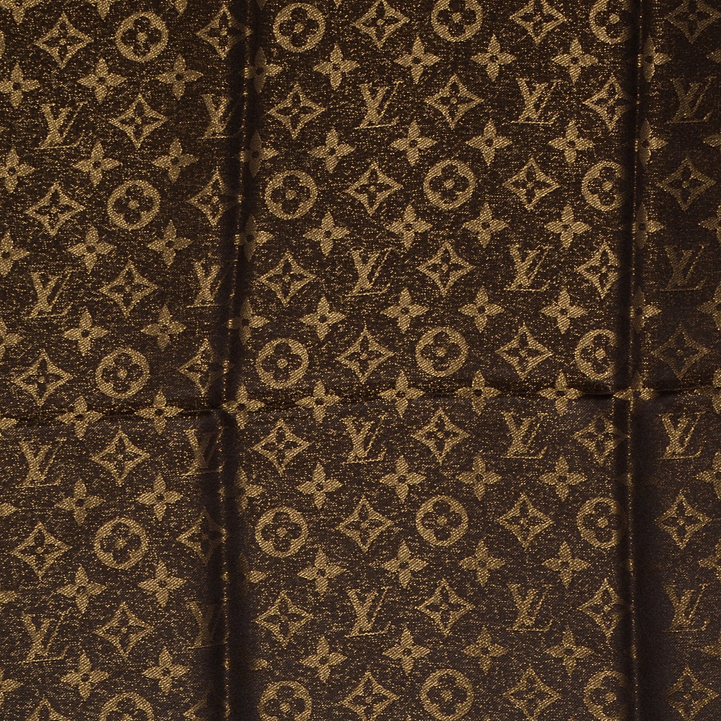 Silk Lurex Wool Monogram Shine Shawl Brown