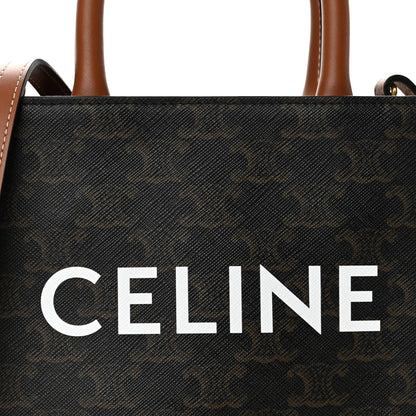 Celine Triomphe Canvas Calfskin Mini Vertical Cabas Tan 9 of 12