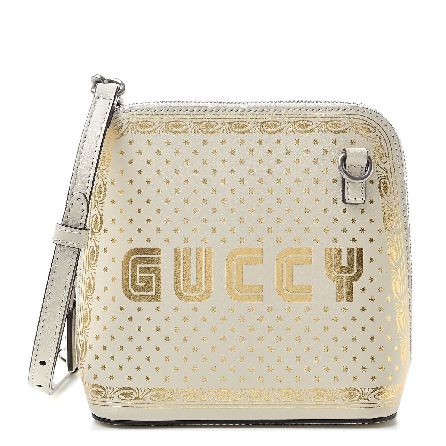 Gucci X SEGA Calfskin GUCCY Stars Mini Dome Shoulder Bag Mystic White Gold 1 of 10