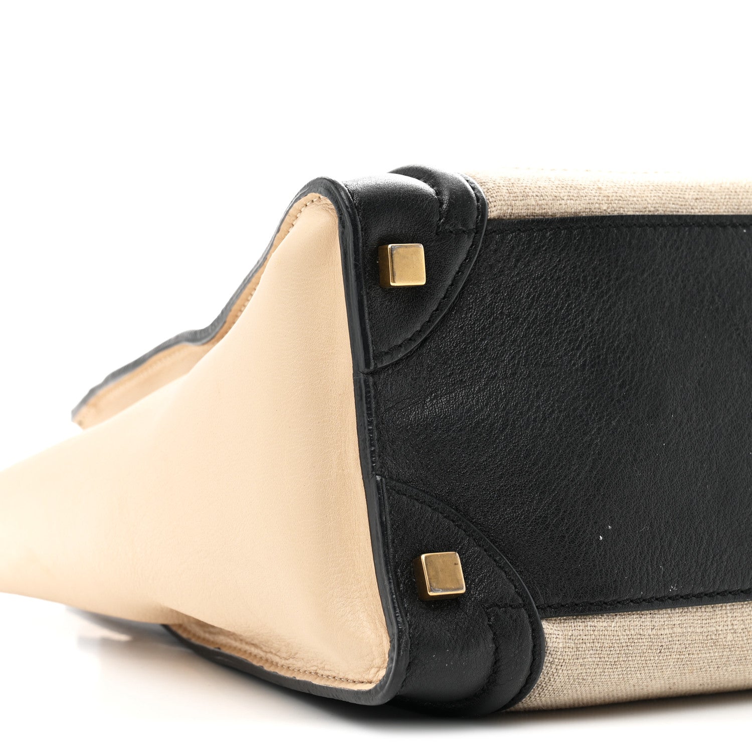 Celine Canvas Smooth Calfskin Micro Tri-Color Luggage Natural Black Tan 9 of 13