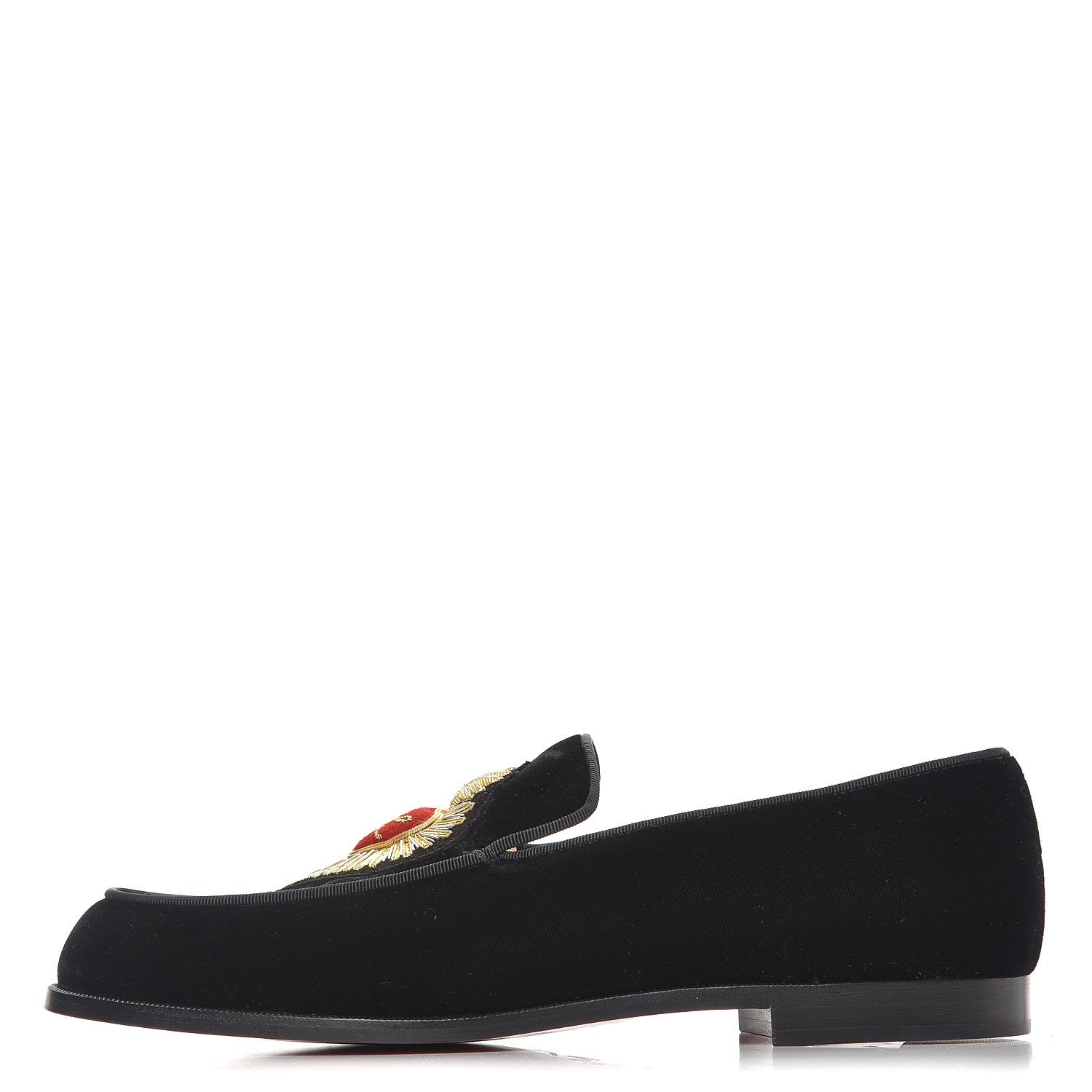 Christian Louboutin Velvet Perou Corazon Flats 39.5 Black 1 of 7