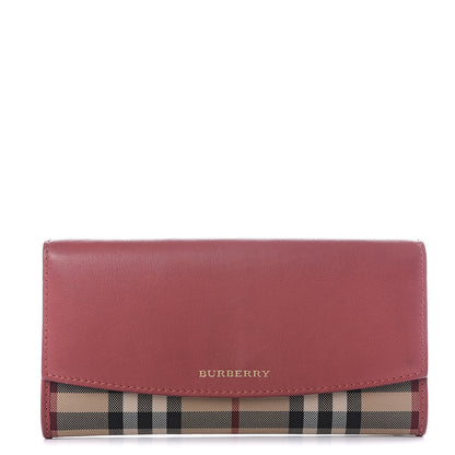 Burberry Calfskin Horseferry Check Porter Continental Wallet Copper Pink 1 of 8