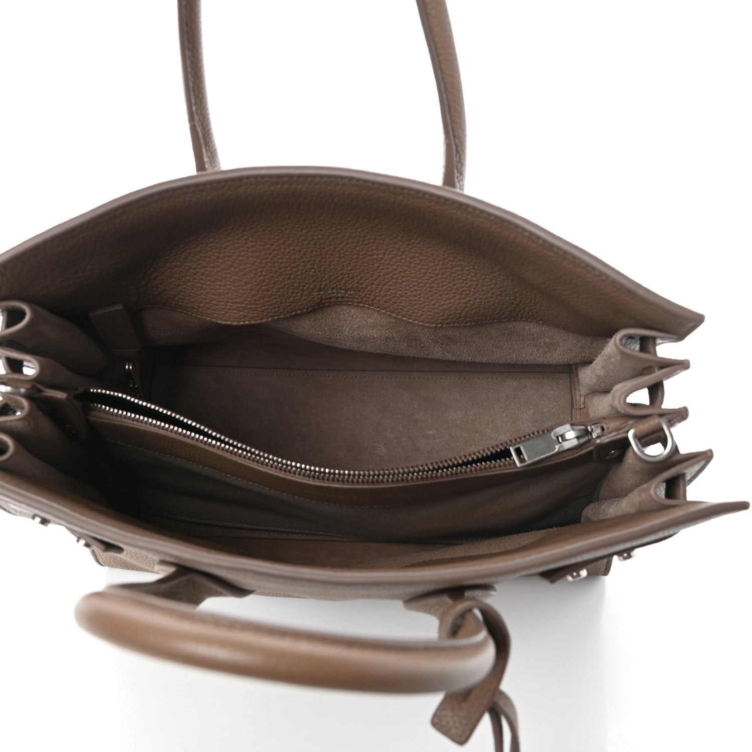 Saint Laurent Grained Calfskin Small Supple Sac De Jour Taupe 5 of 9