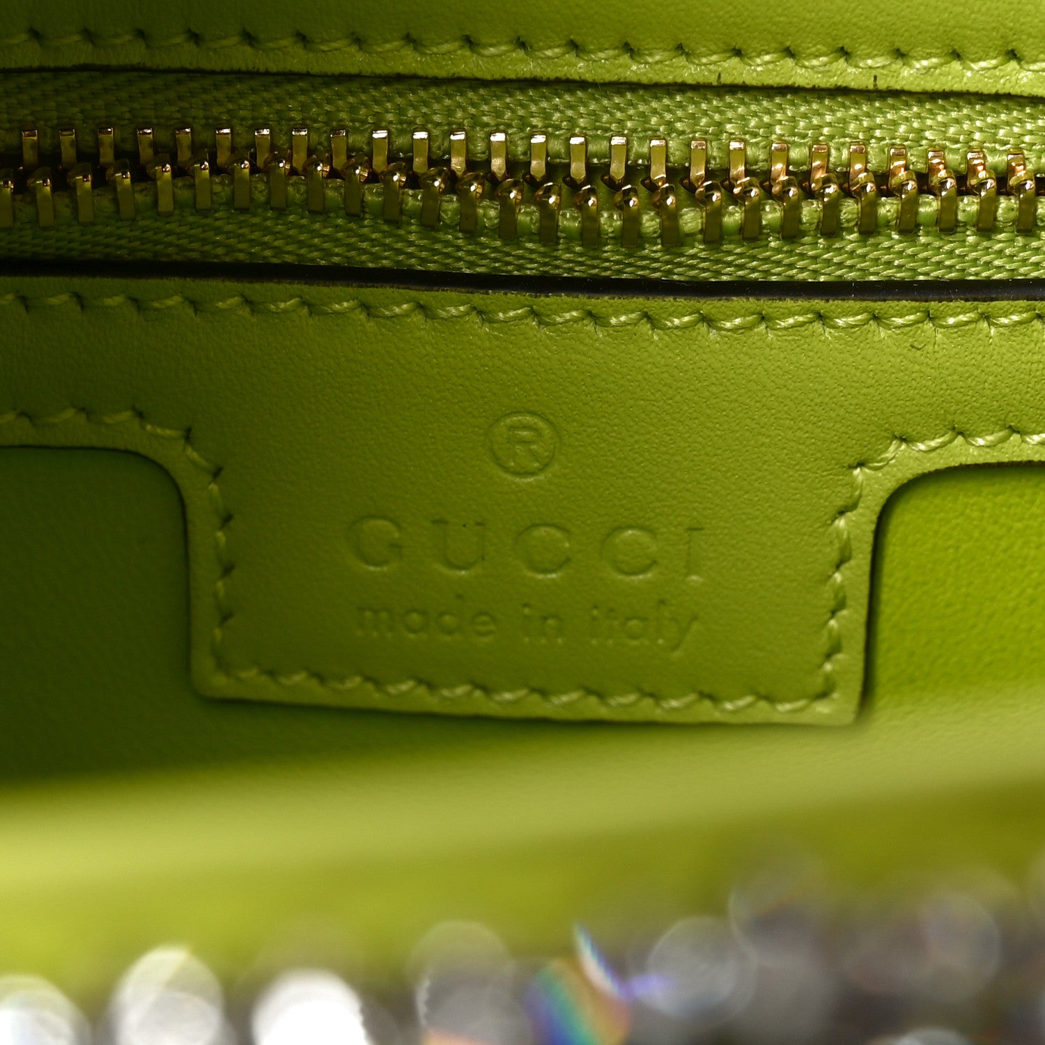 Gucci Calfskin Crystal Small Jackie 1961 Hobo Bag Green 6 of 10