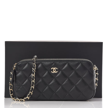 Chanel Lambskin Quilted Small Clutch With Chain Black 12 of 12