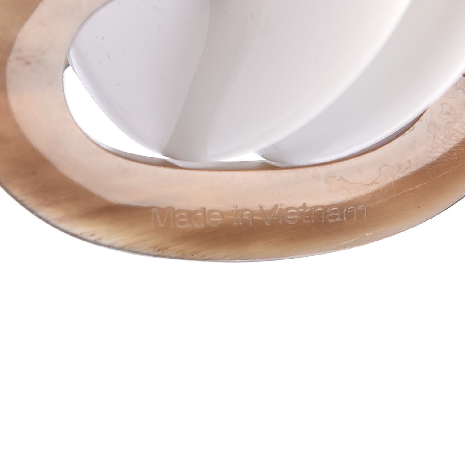 Hermes Lacquered Wood Buffalo Horn Karamba Necklace White 4 of 5