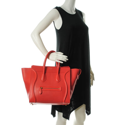 Celine Baby Calfskin Mini Luggage Vermillion 2 of 8
