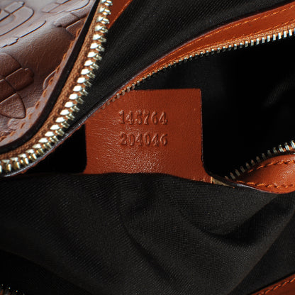 Gucci GGUCCI Calfskin Horsebit Embossed Glam Hobo Tan 6 of 7