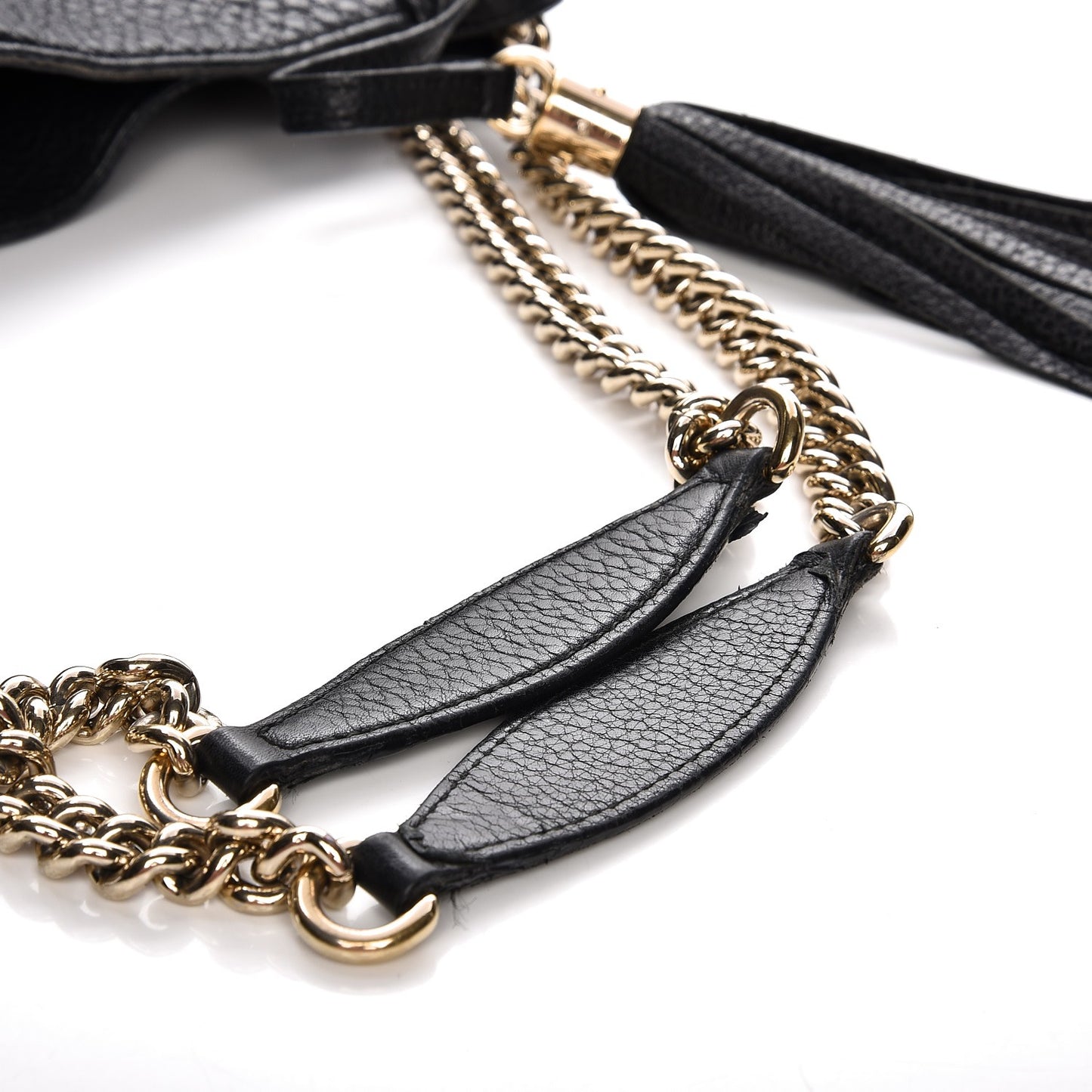 Pebbled Calfskin Medium Soho Chain Shoulder Bag Black