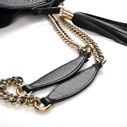 Gucci Pebbled Calfskin Medium Soho Chain Shoulder Bag Black 10 of 16