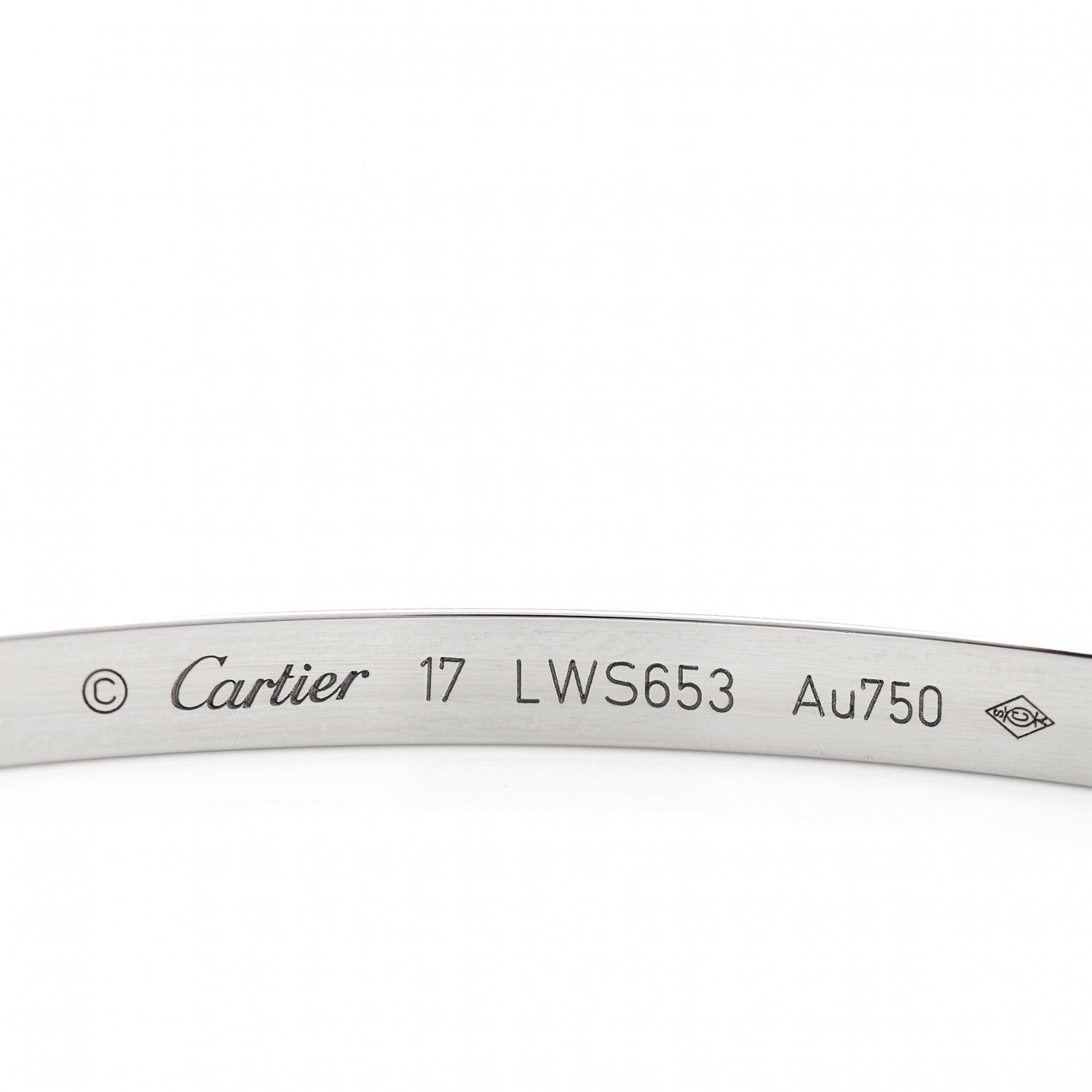 Cartier 18K White Gold Small LOVE Bracelet 17 4 of 5