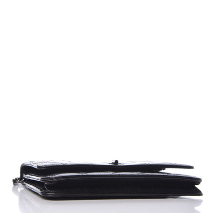 Chanel Glazed Aged Calfskin Reissue Wallet On Chain WOC Black 4 of 8