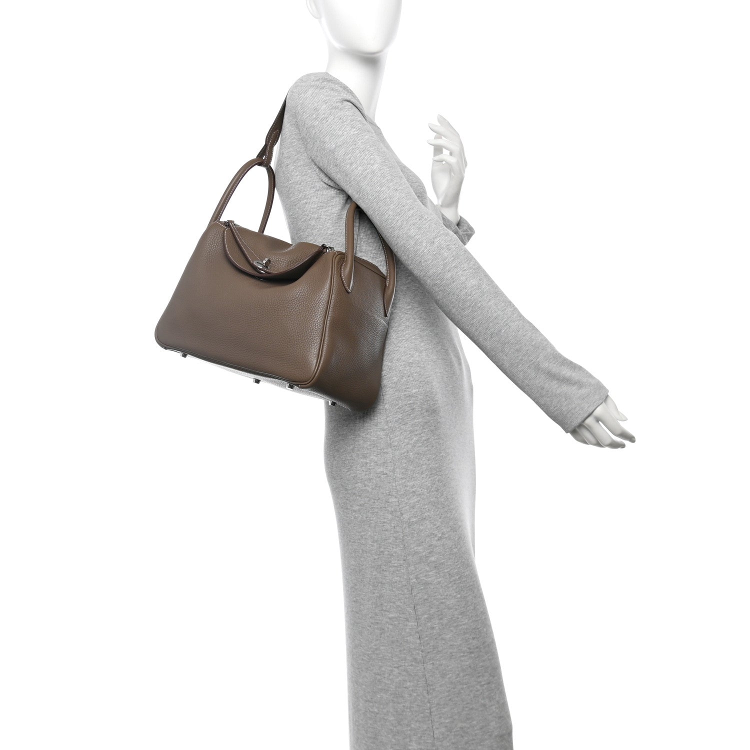 Hermes Taurillon Clemence Lindy 30 Etoupe 2 of 10