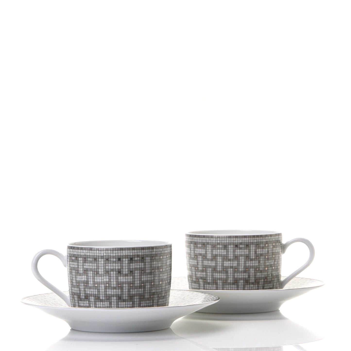 Porcelain 24 Mosaique Teapot Cup Set Platinum