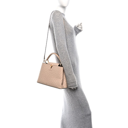 Louis Vuitton Ostrich Capucines PM Rose Champagne 2 of 10