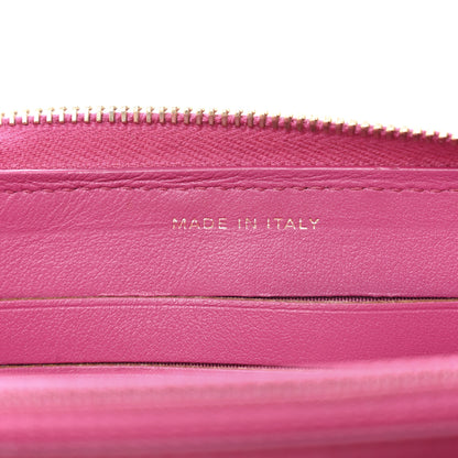 Chanel Lambskin Camellia Embossed Small Zip Around Wallet Dark Pink 7 of 12
