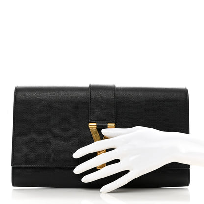 Saint Laurent Textured Calfskin Classic Y Ligne Clutch Black 2 of 10