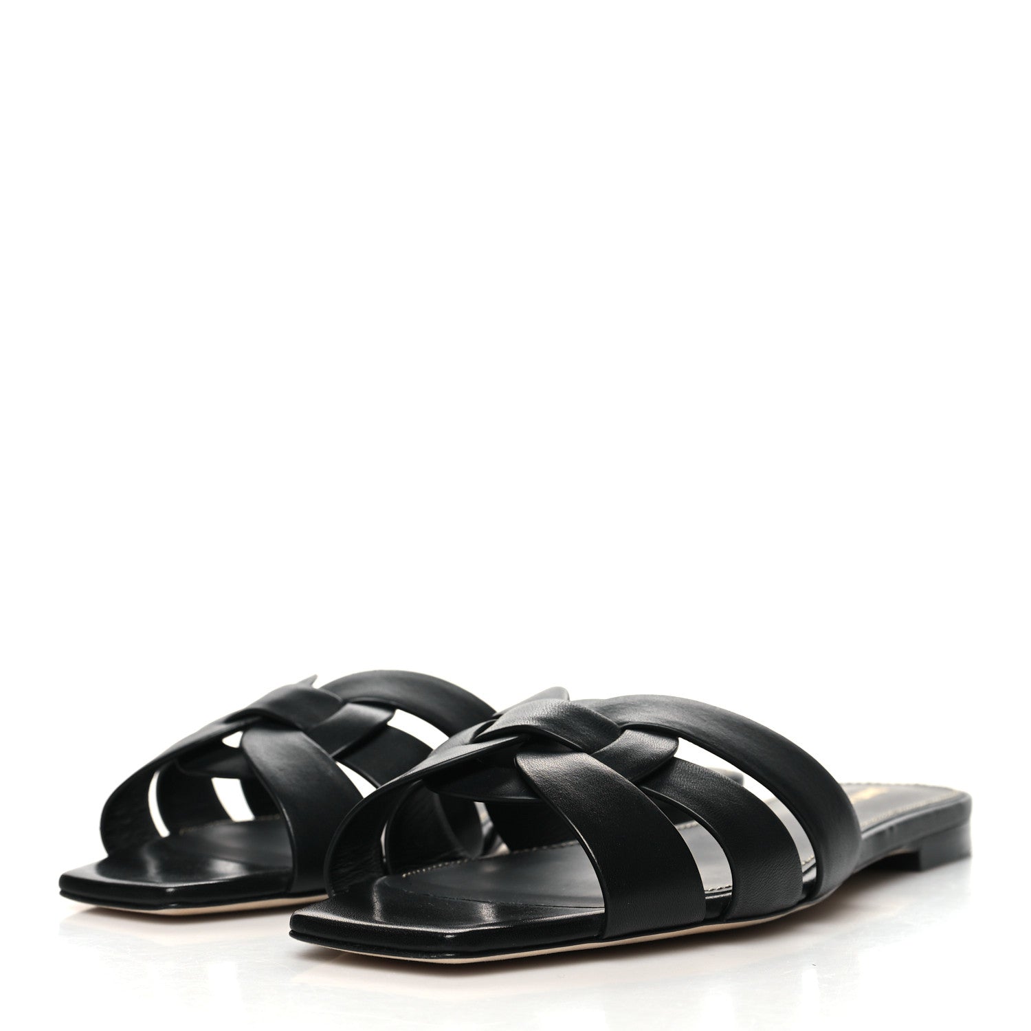 Saint Laurent Calfskin Tribute 05 Slide Sandals 38.5 Black 3 of 9