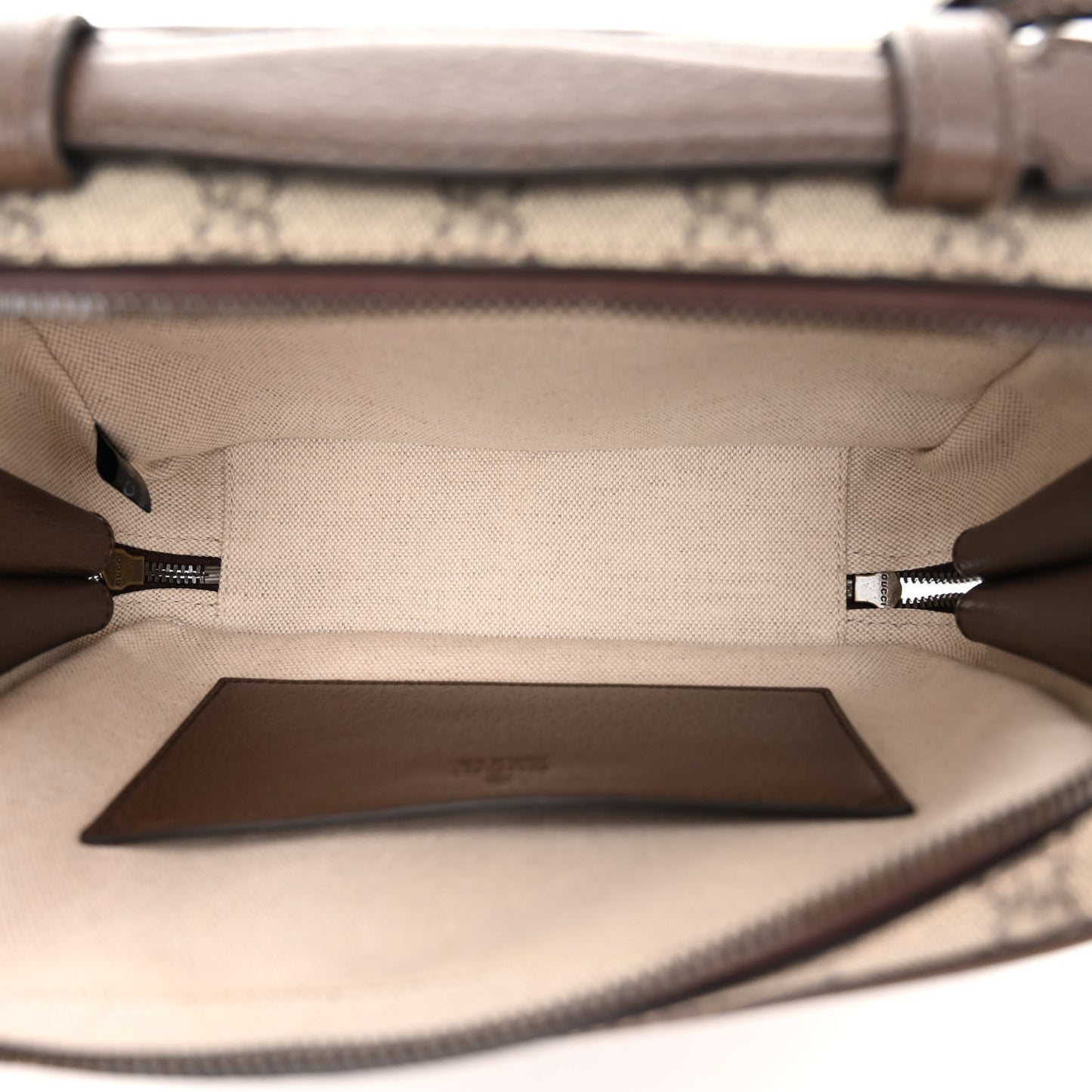 GG Supreme Monogram Web Small Ophidia Top Handle Shoulder Bag Brown