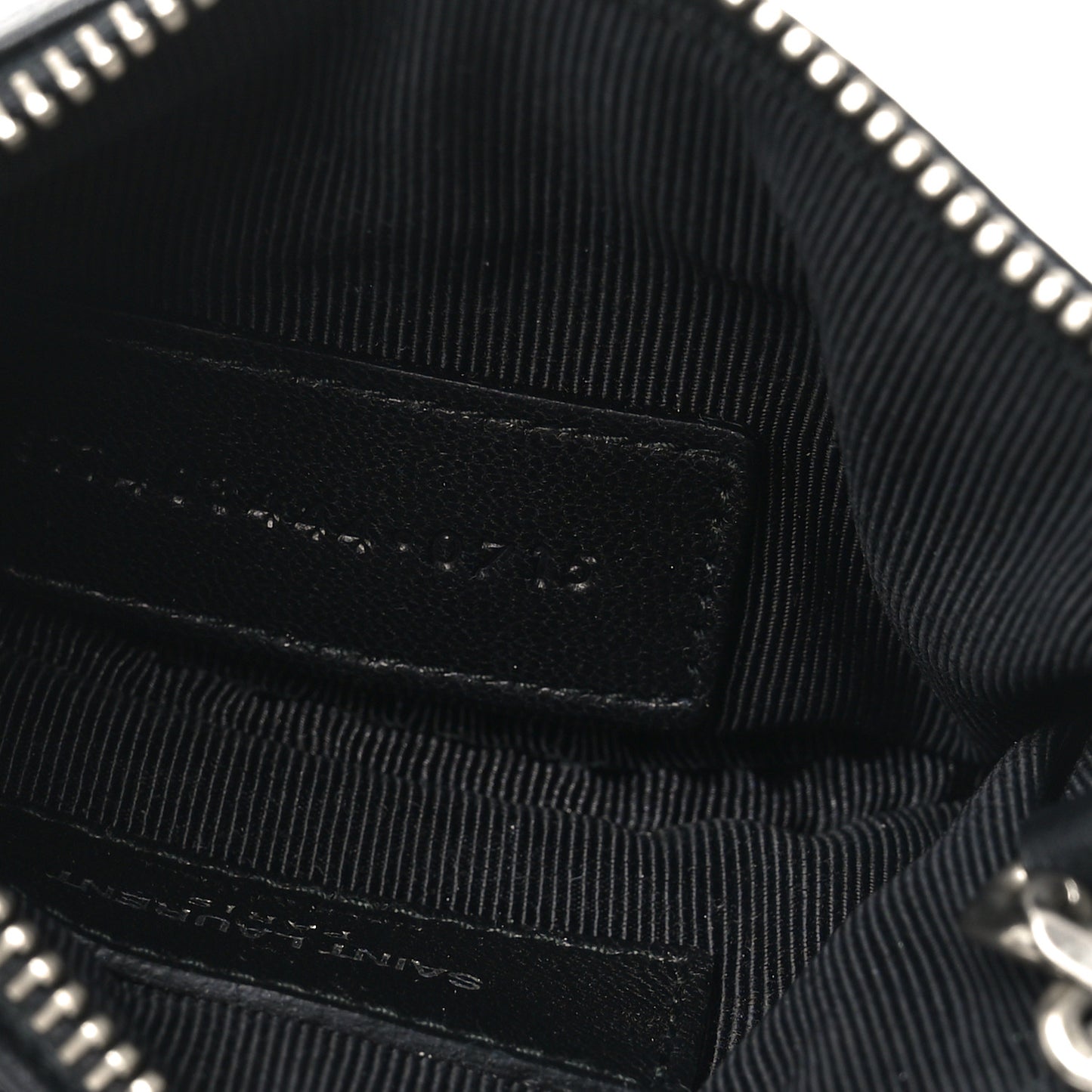 Calfskin Monogram Small Fringe Key Pouch Black